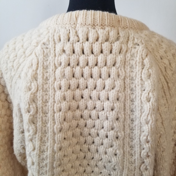 IRISH COUNTRY KNITWEAR IRELAND Vintage Wool Fisherman Sweater Size 42 Medium - Picture 4 of 5